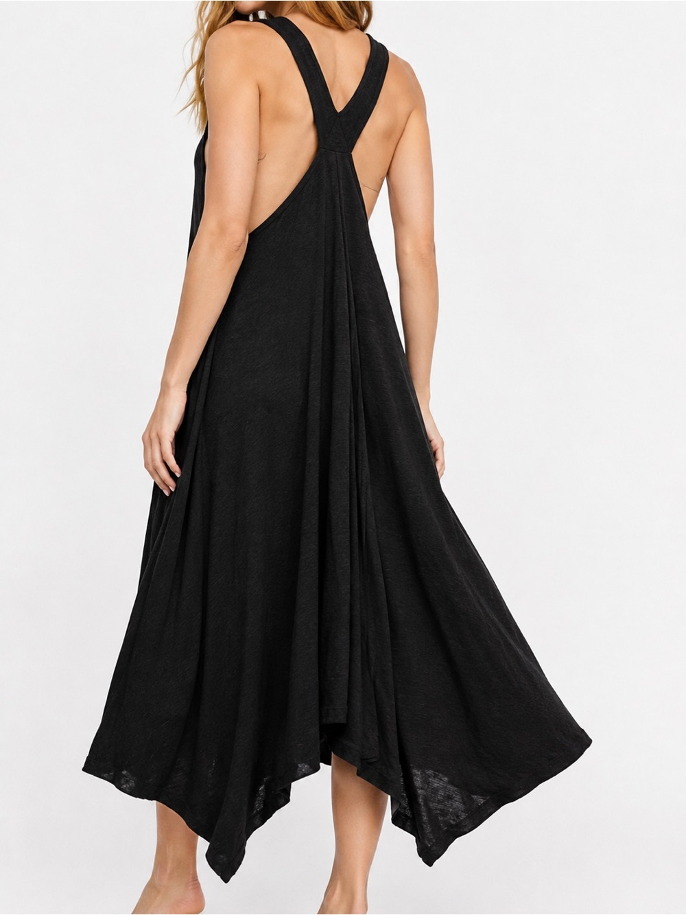 FP BEACH FREE PEOPLE DOUBLE TROUBLE BLACK DRESS SZ M